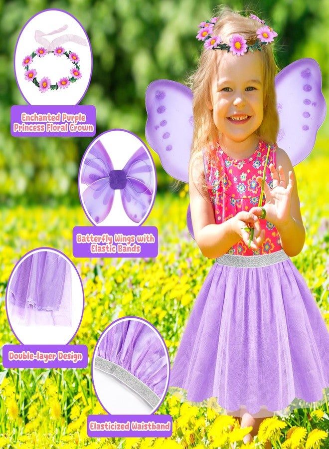 EULRGAUS Princess Dress Up, Toddler Dress Up with Princess Costumes and Toys, Butterfly & Unicorn Dress with Fairy Wings, Pretend Play for Toddlers 3-6, Halloween Christmas Birthday Gift for Kids - Image 5